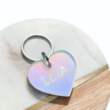 Load image into Gallery viewer, Holographic Heart Dog Tag