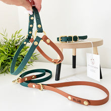 Load image into Gallery viewer, Hunter Green and Brown Standard Leash