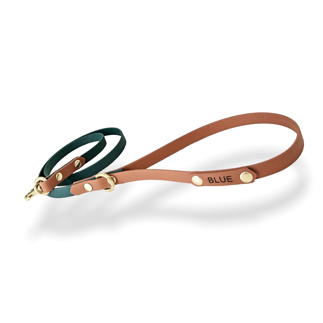 Hunter Green and Brown Standard Leash