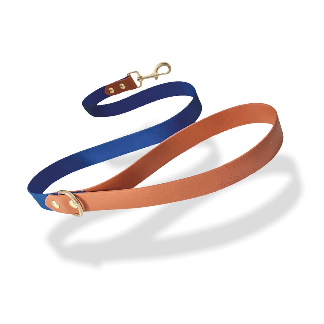 Navy and Brown Standard Leash